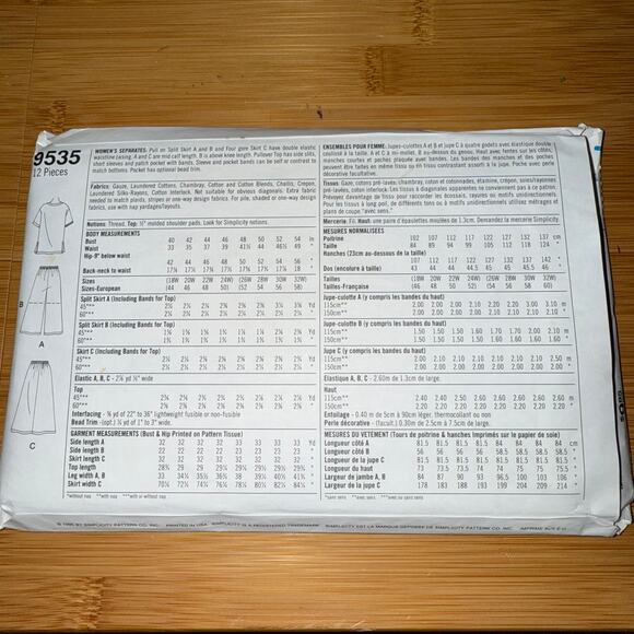 Vintage 1995 Simplicity Womens pattern 9535 Size 18W-24W uncut - Picture 4 of 6